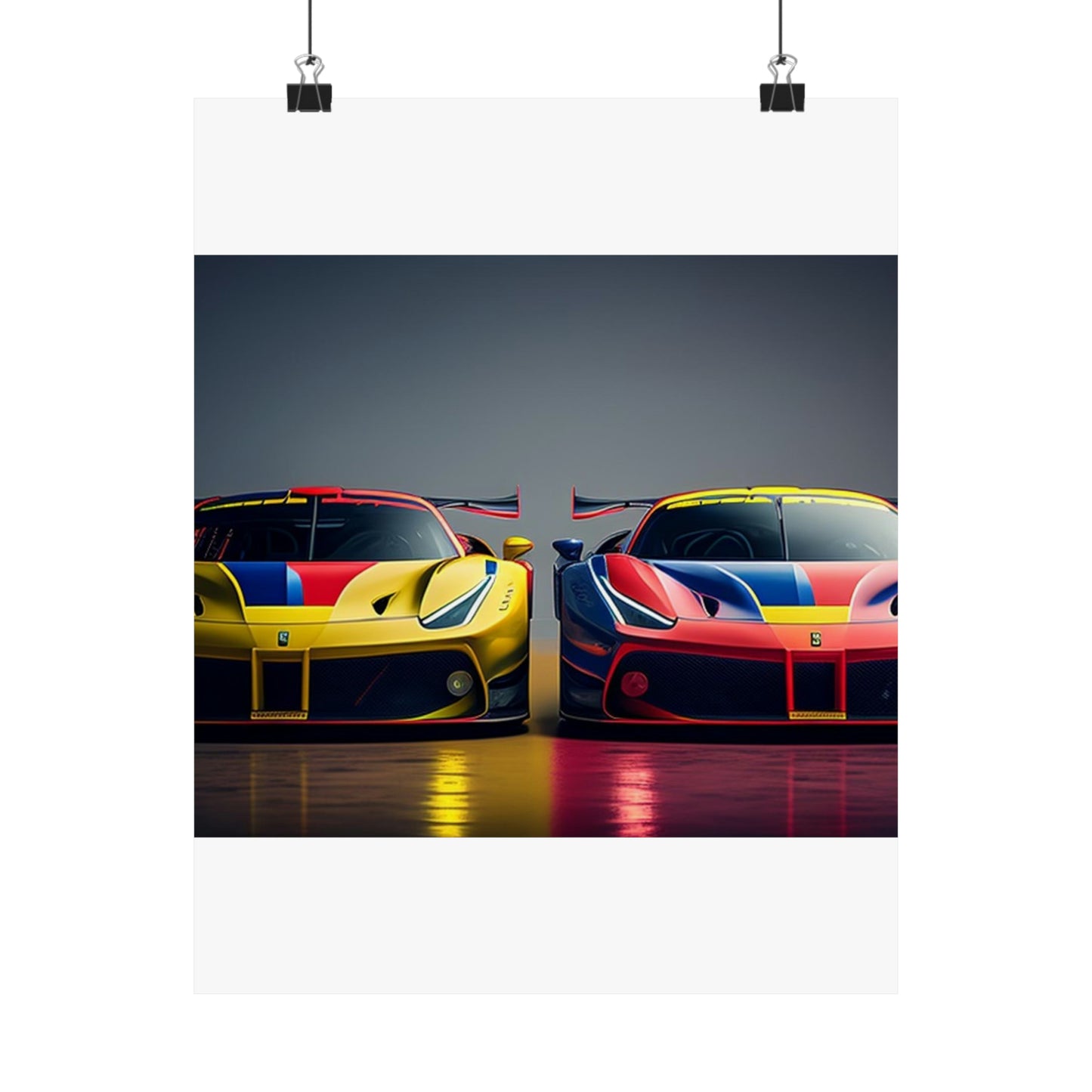 Premium Matte Vertical Posters Ferrari Red Blue 1