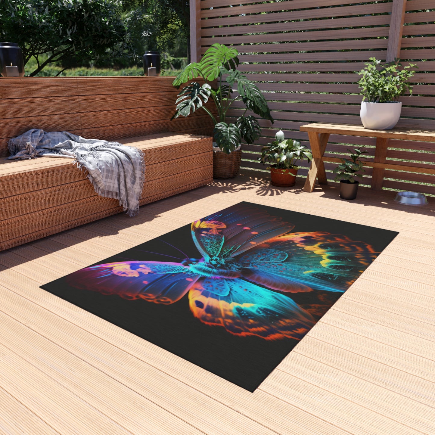 Outdoor Rug  Raw Hyper Color Butterfly 4