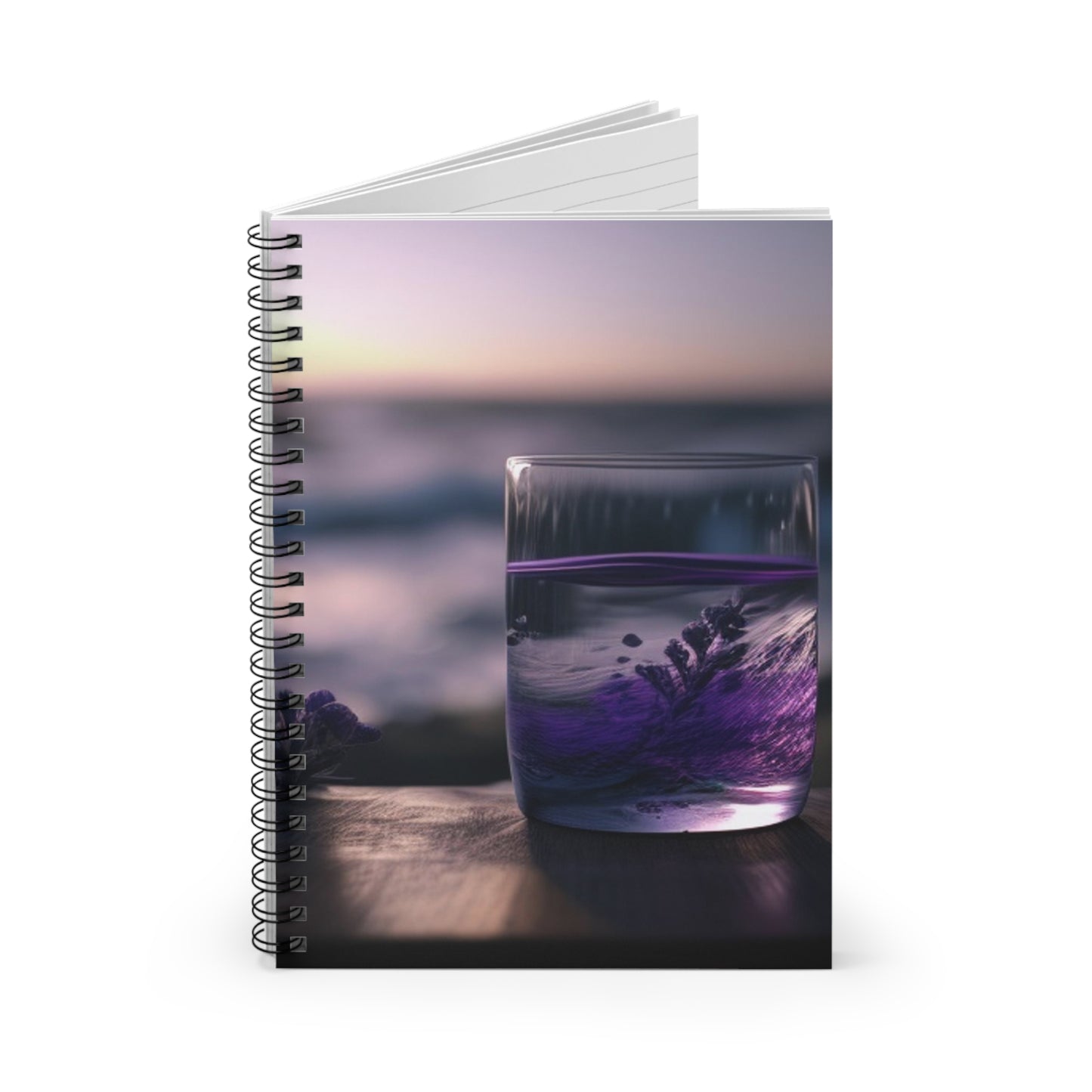Spiral Notebook - Ruled Line Lavender in a vase 4
