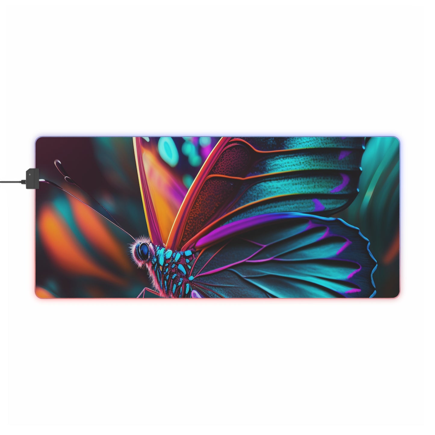 LED Gaming Mouse Pad Neon Butterfly Macro 1