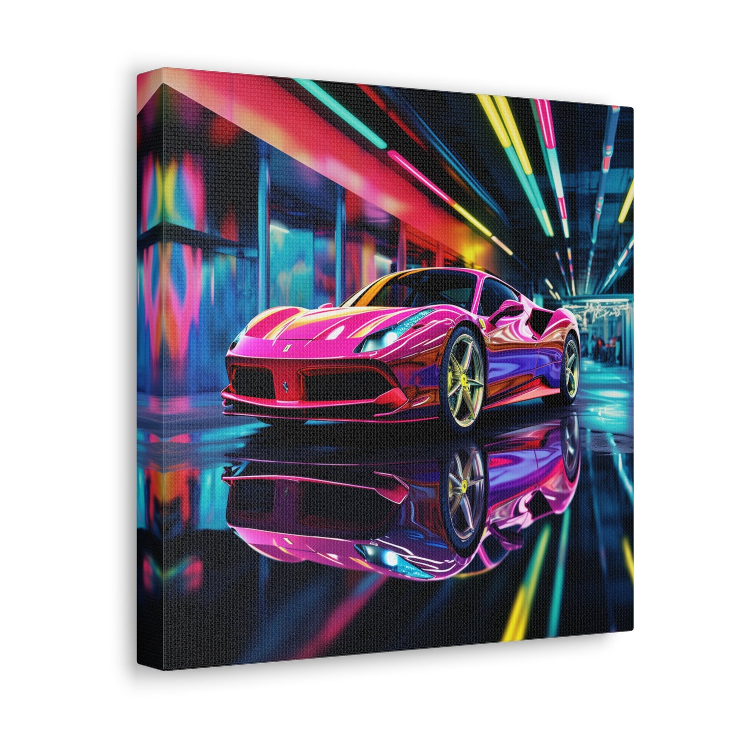 Canvas Gallery Wraps Pink Macro Ferrari 4