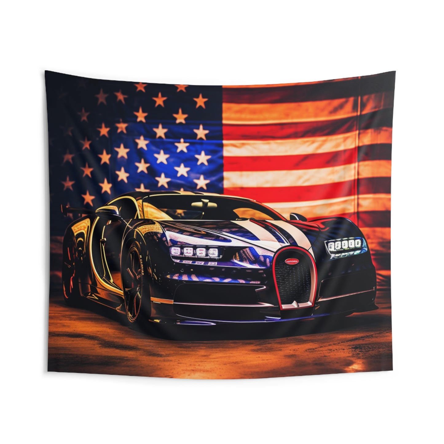 Indoor Wall Tapestries Macro Bugatti American Flag 4