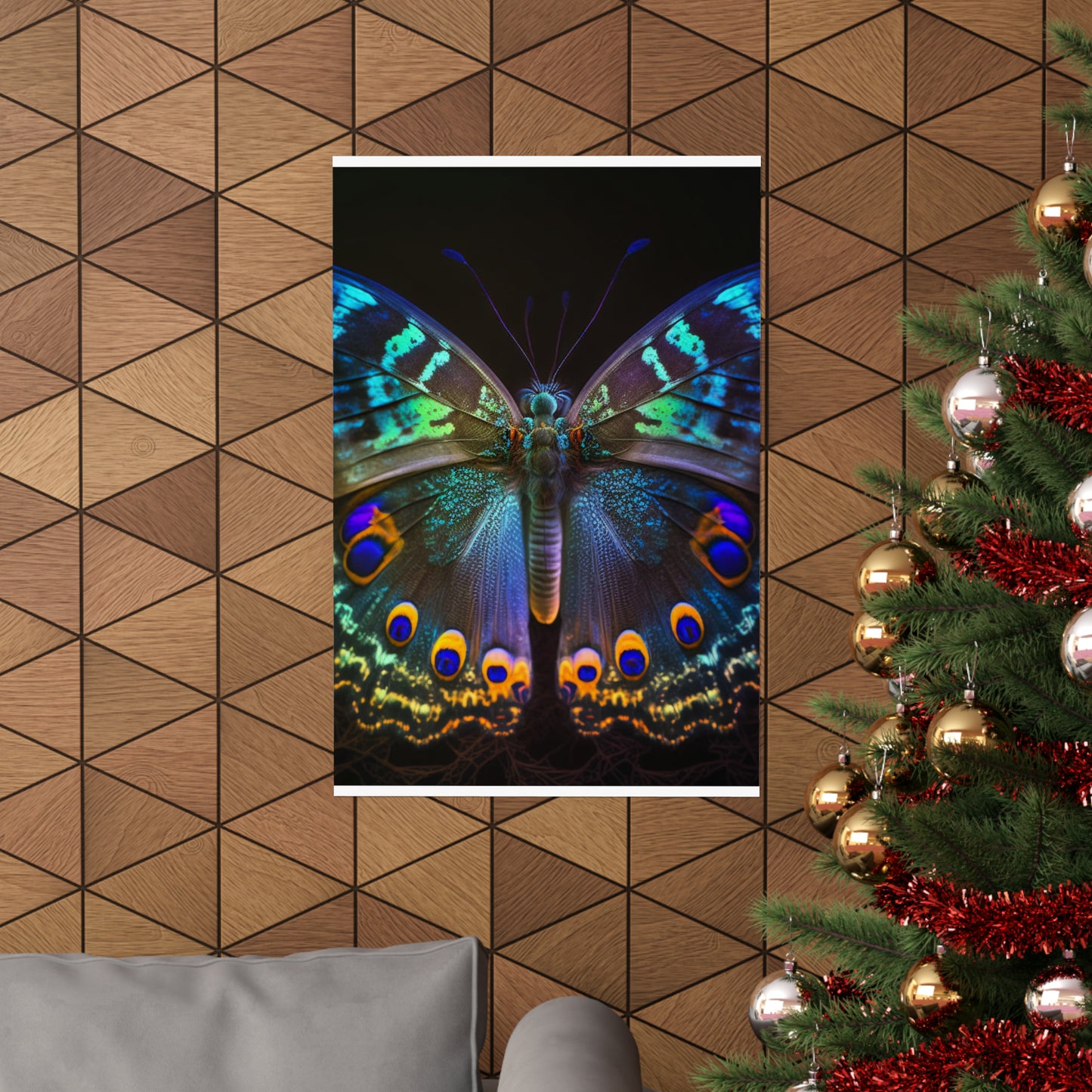 Premium Matte Vertical Posters Neon Hue Butterfly 3