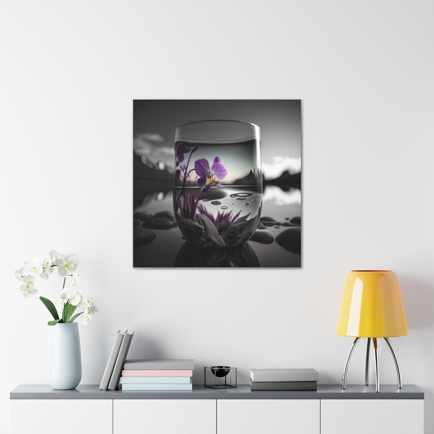 Canvas Gallery Wraps Purple Orchid Glass vase 2