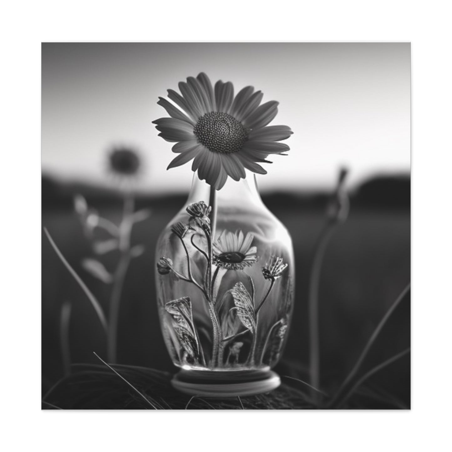 Canvas Gallery Wraps Yellw Sunflower in a vase 2