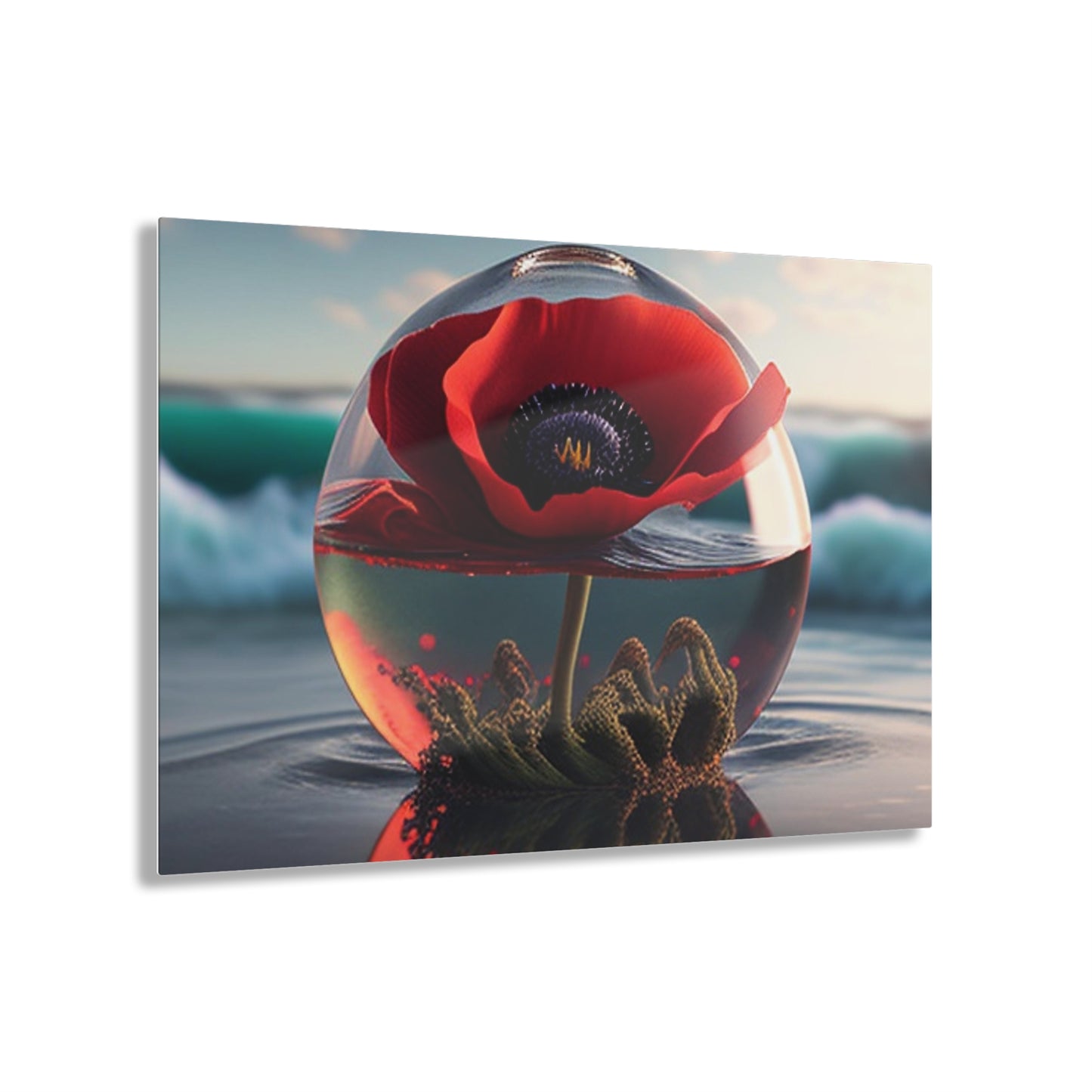 Acrylic Prints Red Anemone in a Vase 4