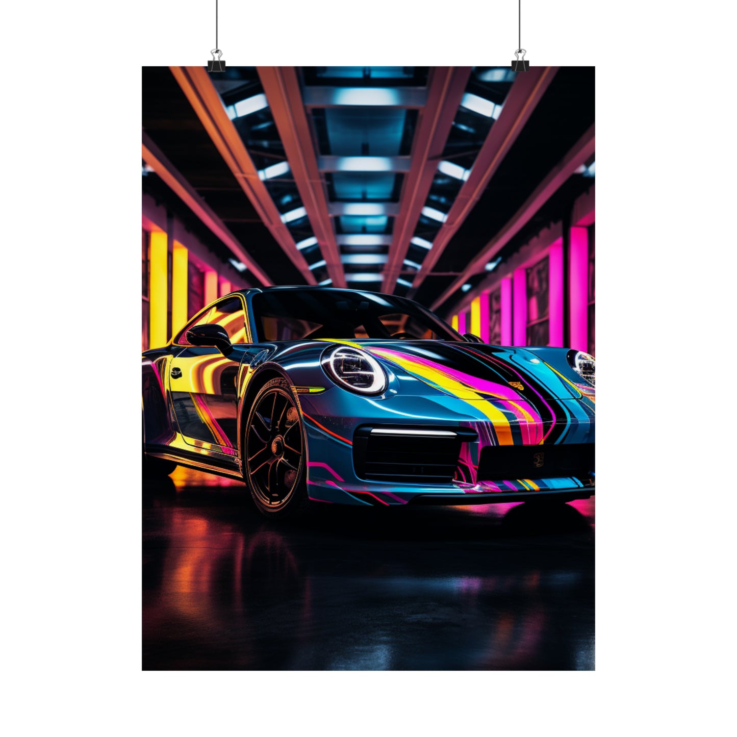 Premium Matte Vertical Posters Macro Porsche 1