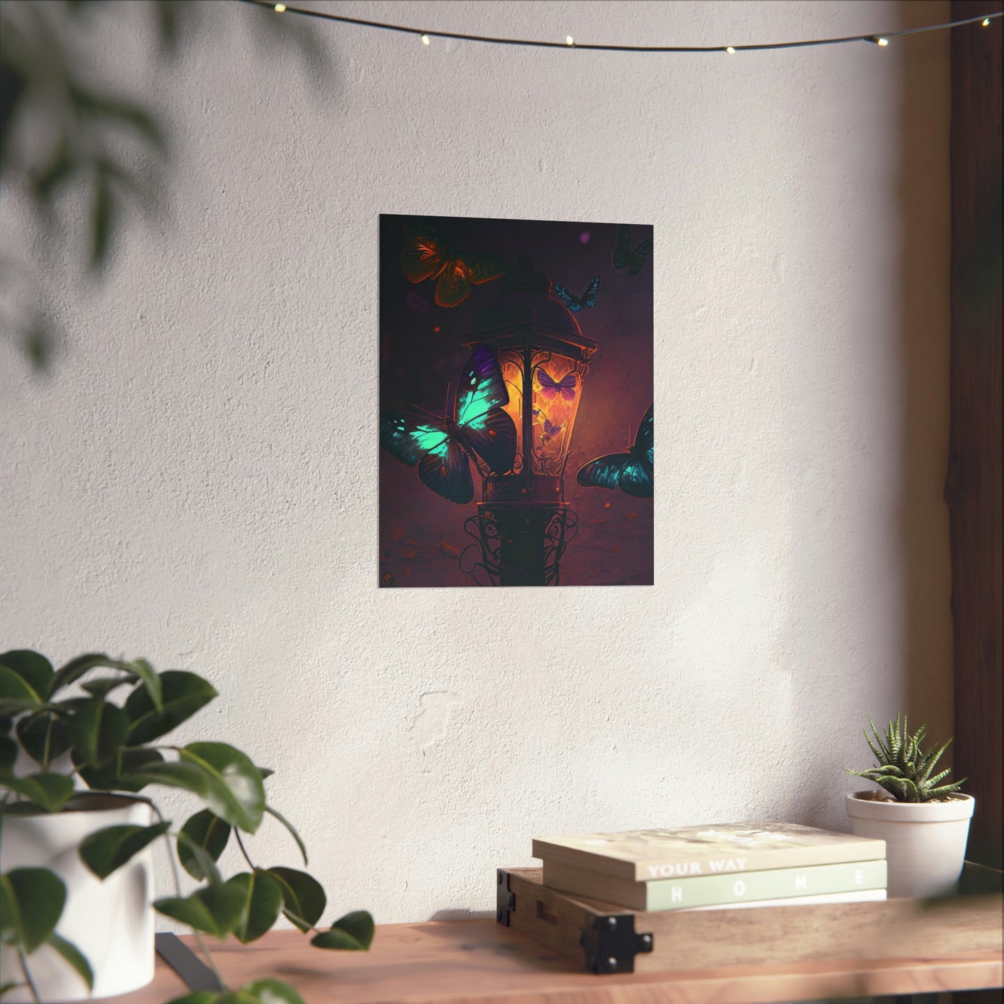 Premium Matte Vertical Posters Street Light Butterfly 4