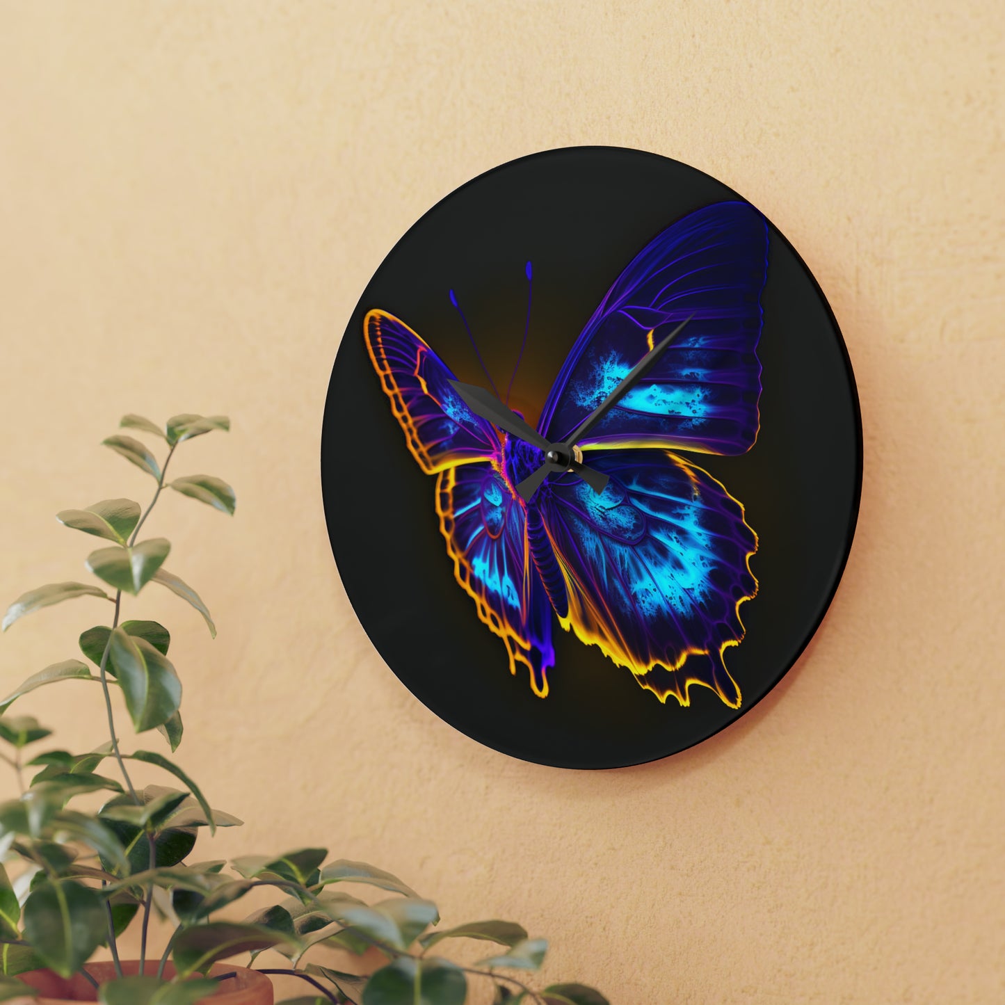 Acrylic Wall Clock Thermal Butterfly 4