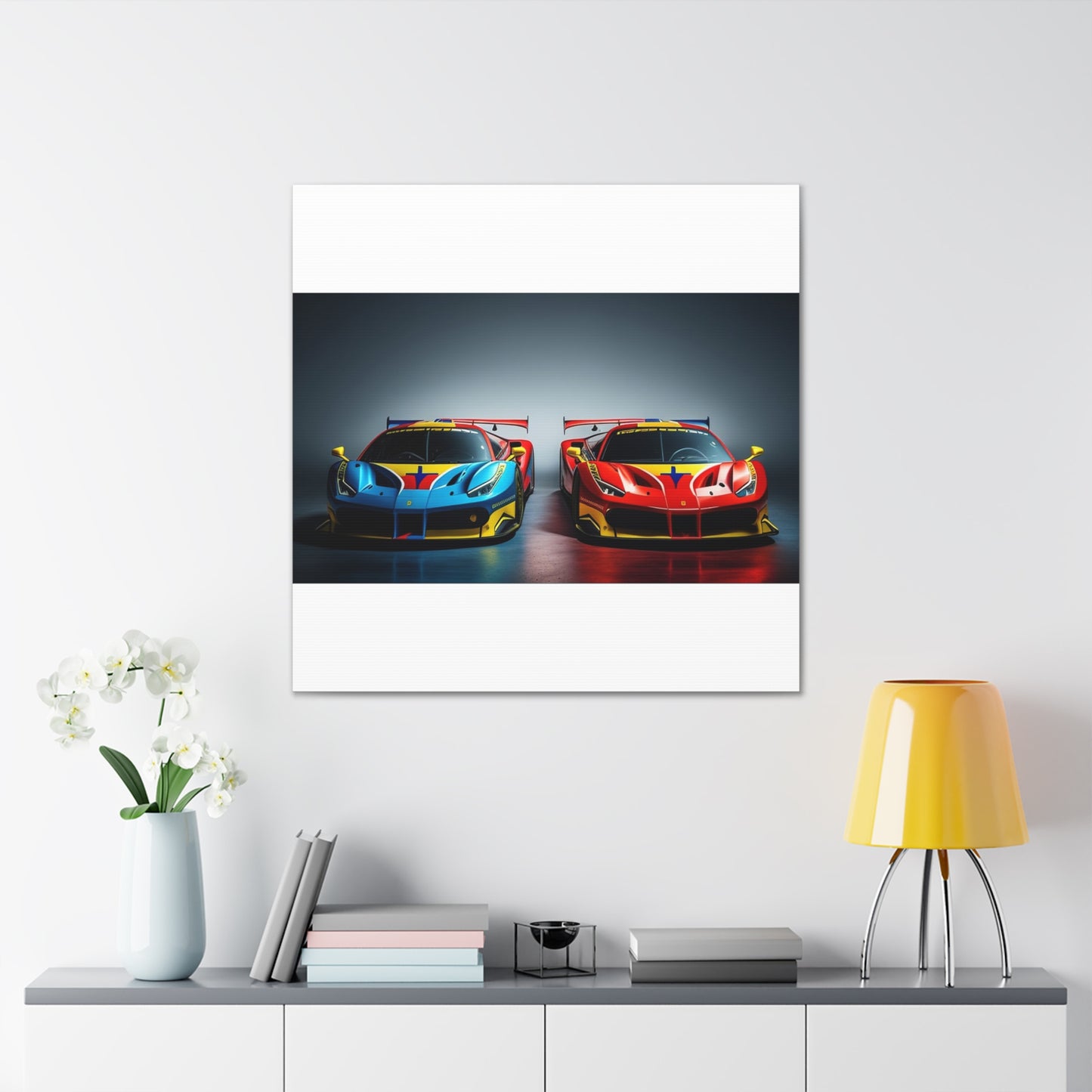 Canvas Gallery Wraps Ferrari Red Blue 2