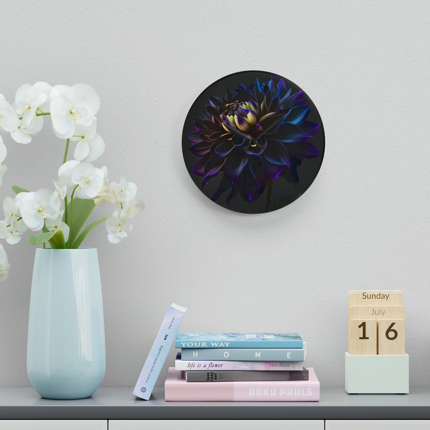 Acrylic Wall Clock Dahlia Purple 1