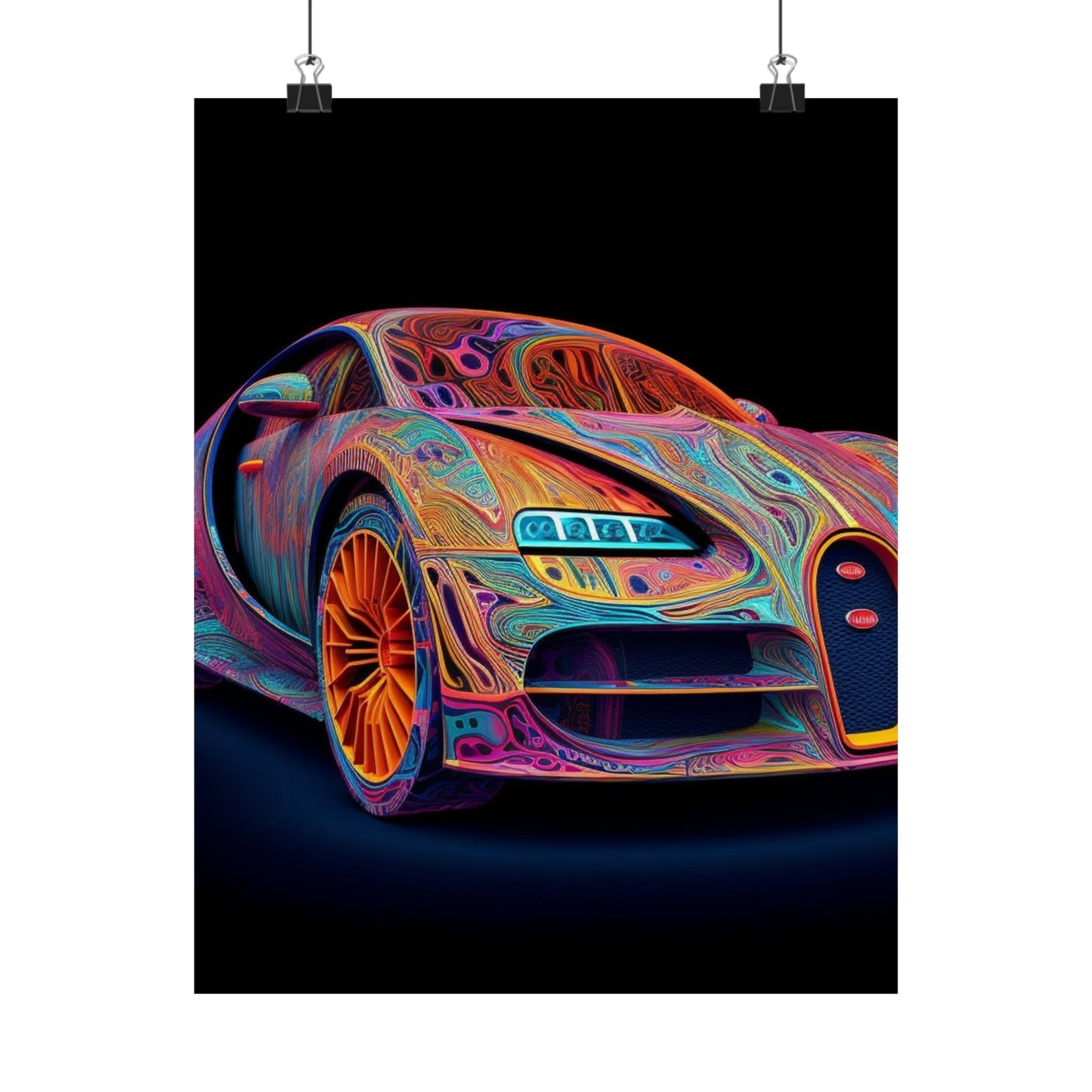 Premium Matte Vertical Posters Bugatti Abstract Concept 1