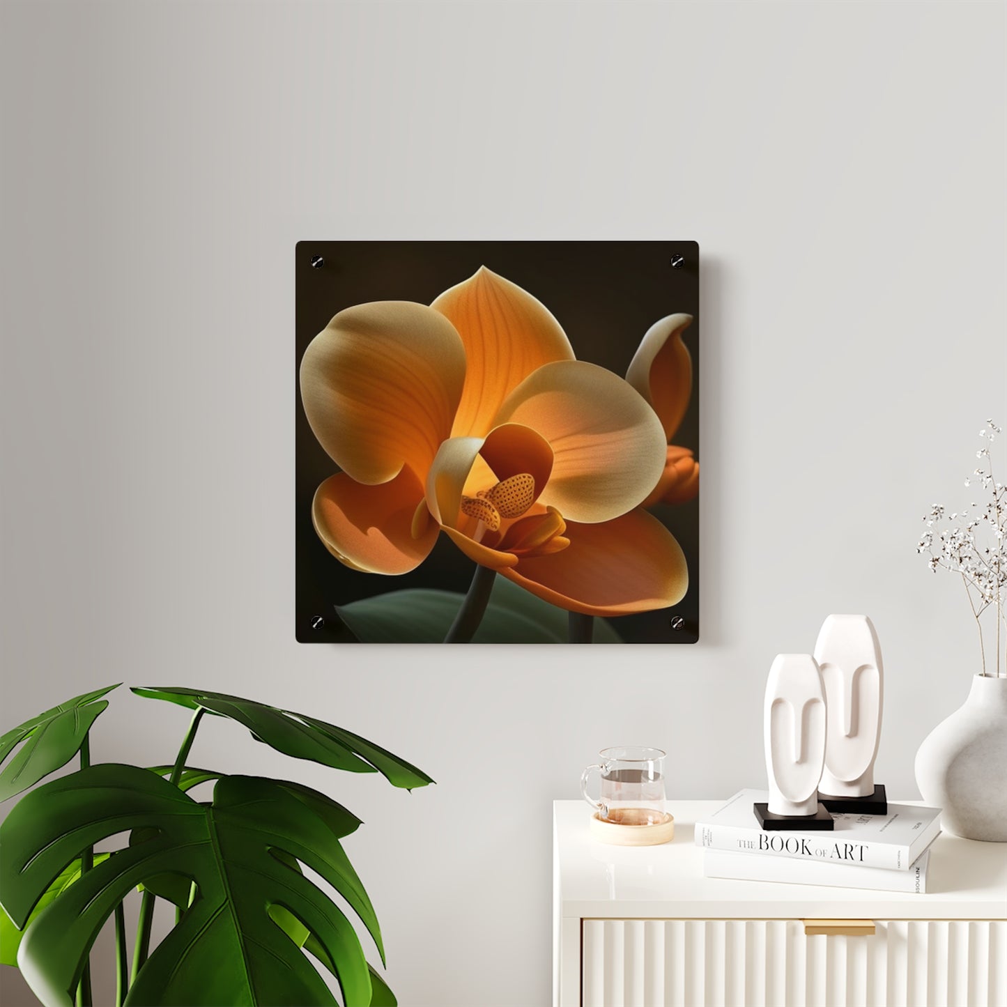 Acrylic Wall Art Panels Orange Orchid 4