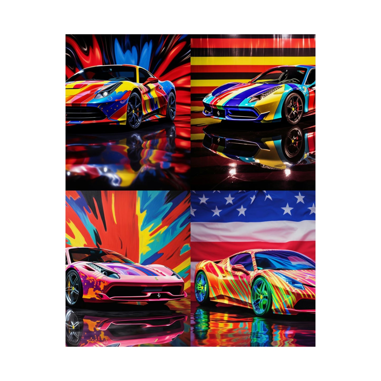 Premium Matte Vertical Posters Hyper Colorfull Ferrari 5