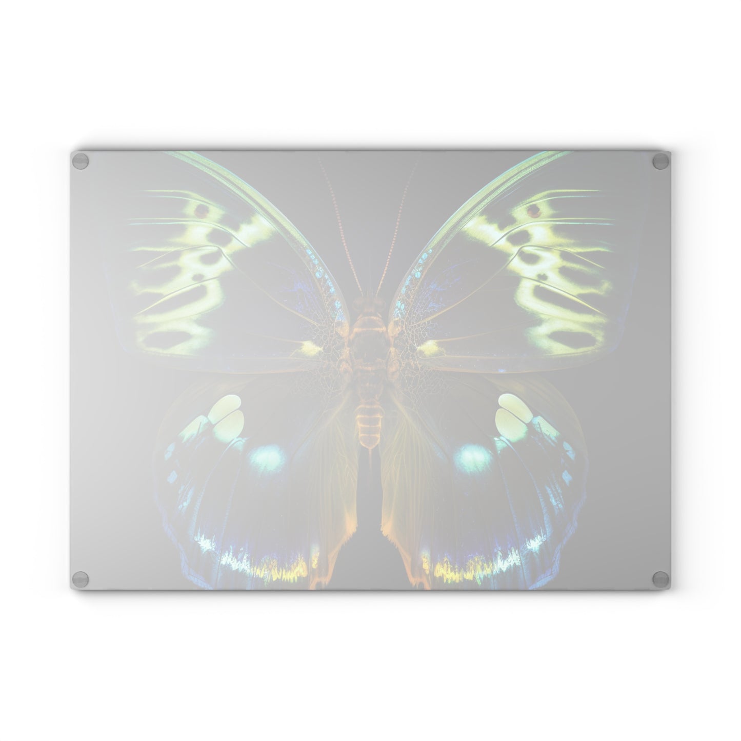 Glass Cutting Board Neon Hue Butterfly 1