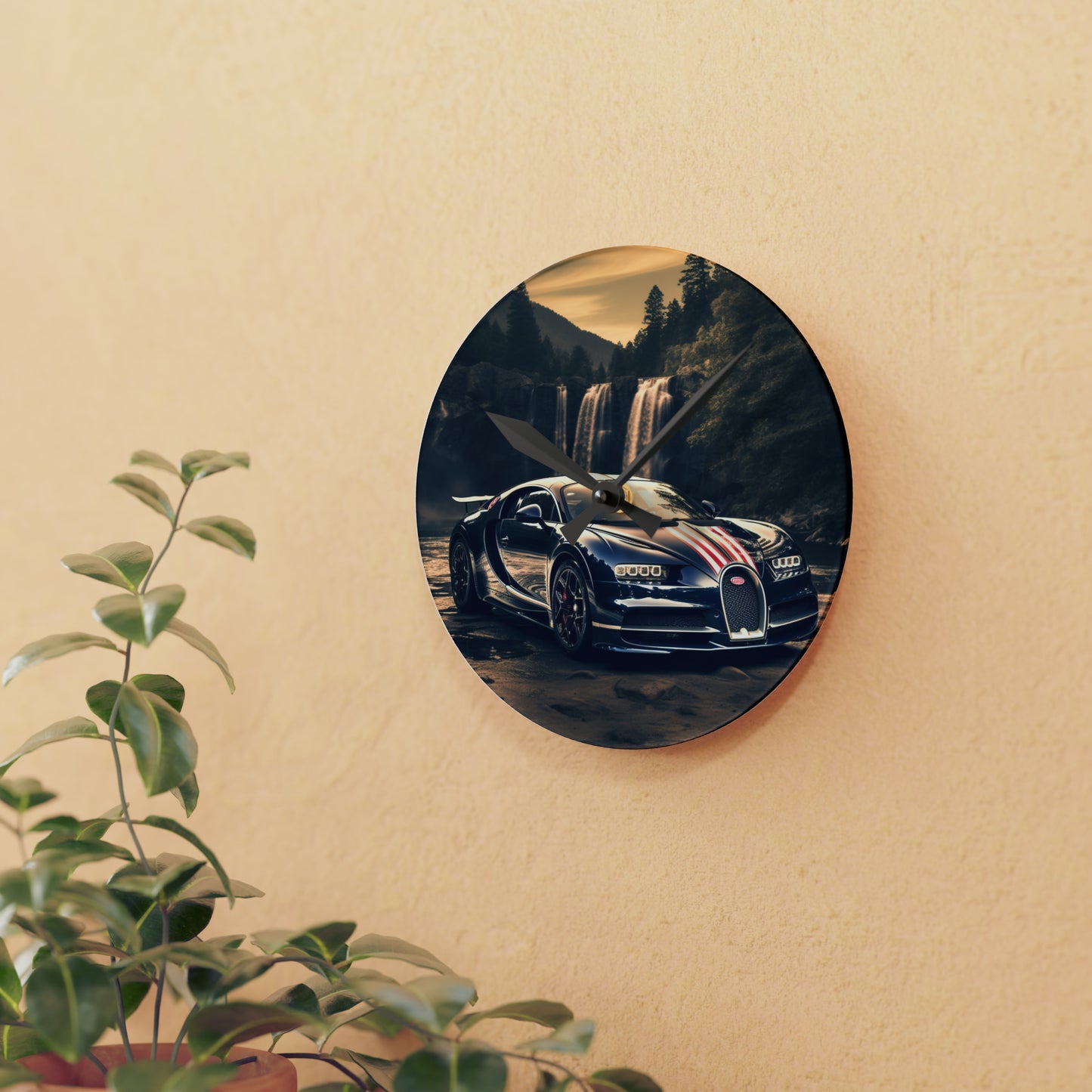 Acrylic Wall Clock Bugatti Waterfall 2