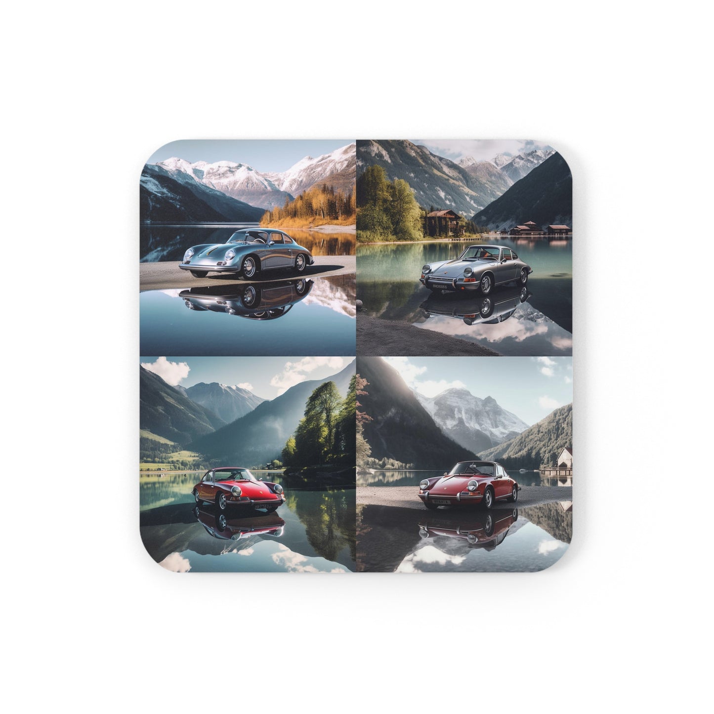 Cork Back Coaster Porsche Lake 5