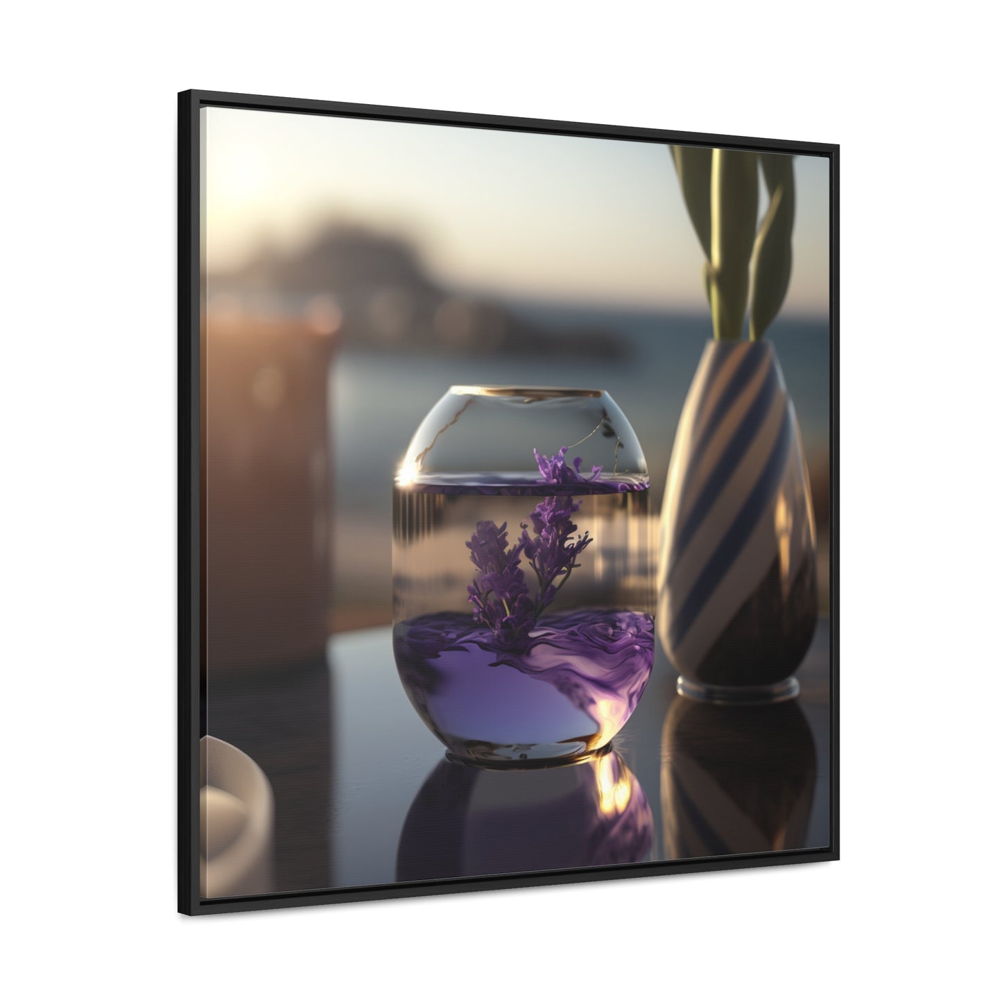 Gallery Canvas Wraps, Square Frame Lavender in a vase 1