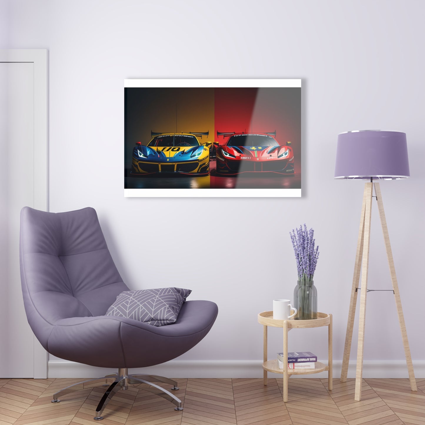 Acrylic Prints Ferrari Red Blue 3