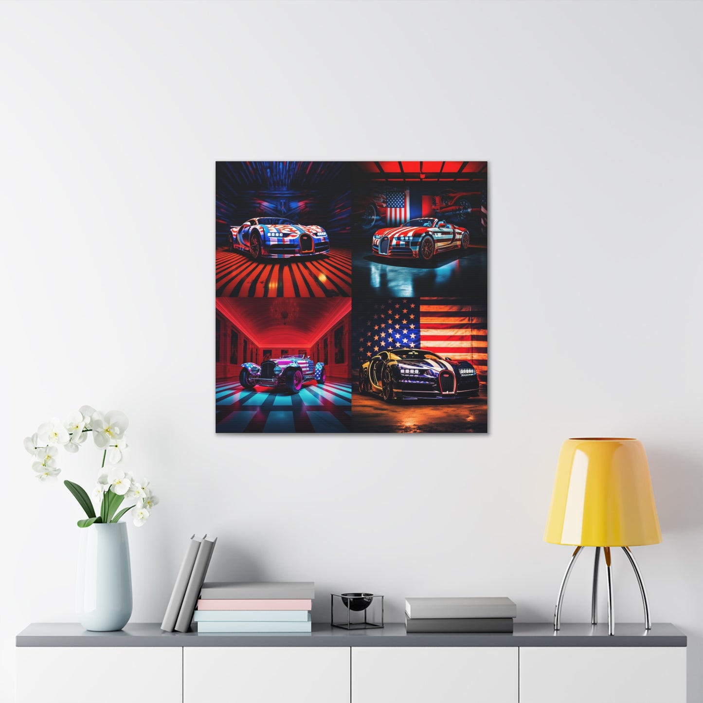 Canvas Gallery Wraps Macro Bugatti American Flag 5