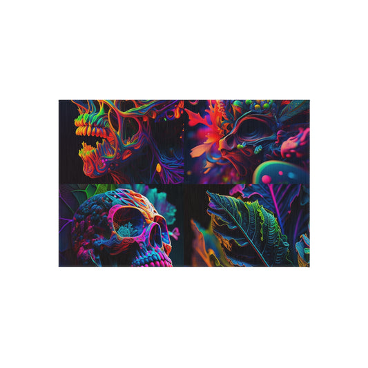 Outdoor Rug  Florescent Skull Death 5