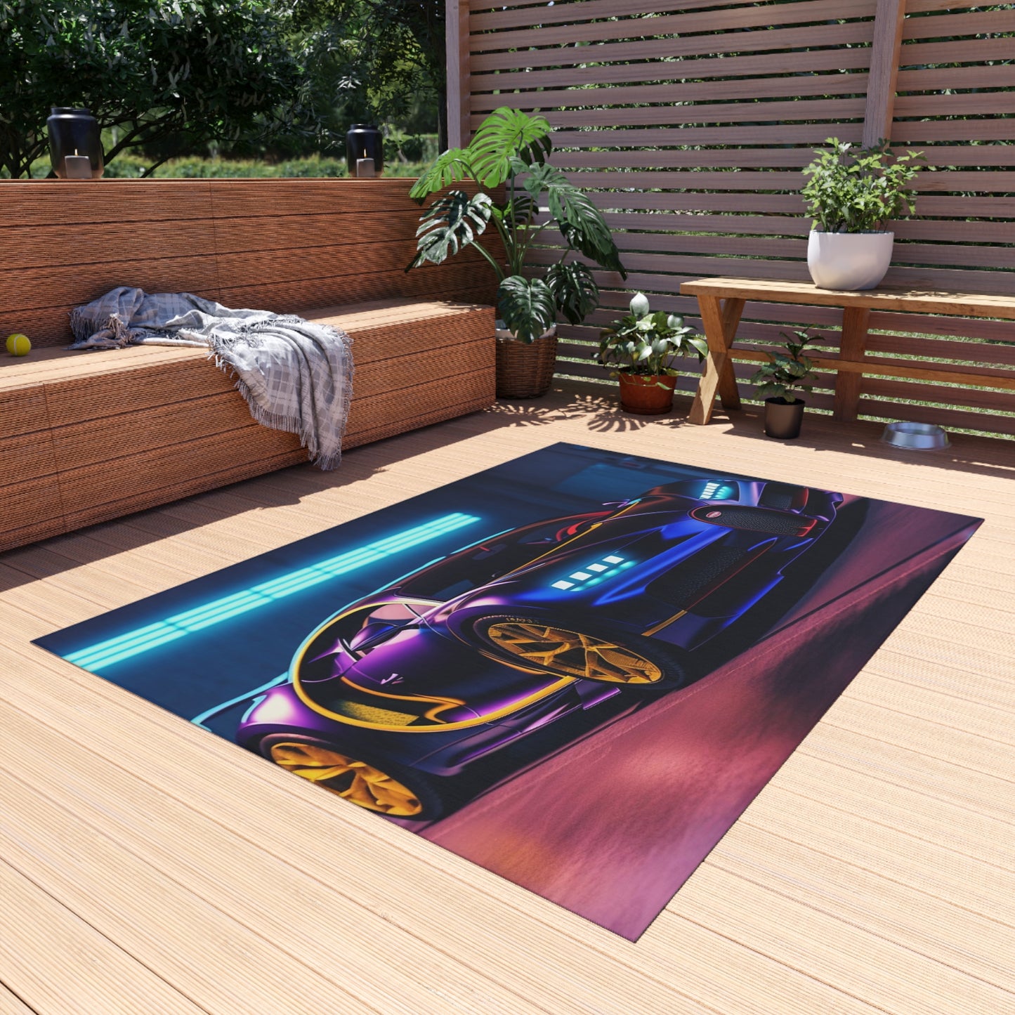 Outdoor Rug  Hyper Bugatti Neon Chiron 4