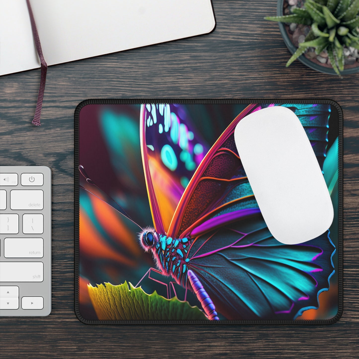 Gaming Mouse Pad  Neon Butterfly Macro 1