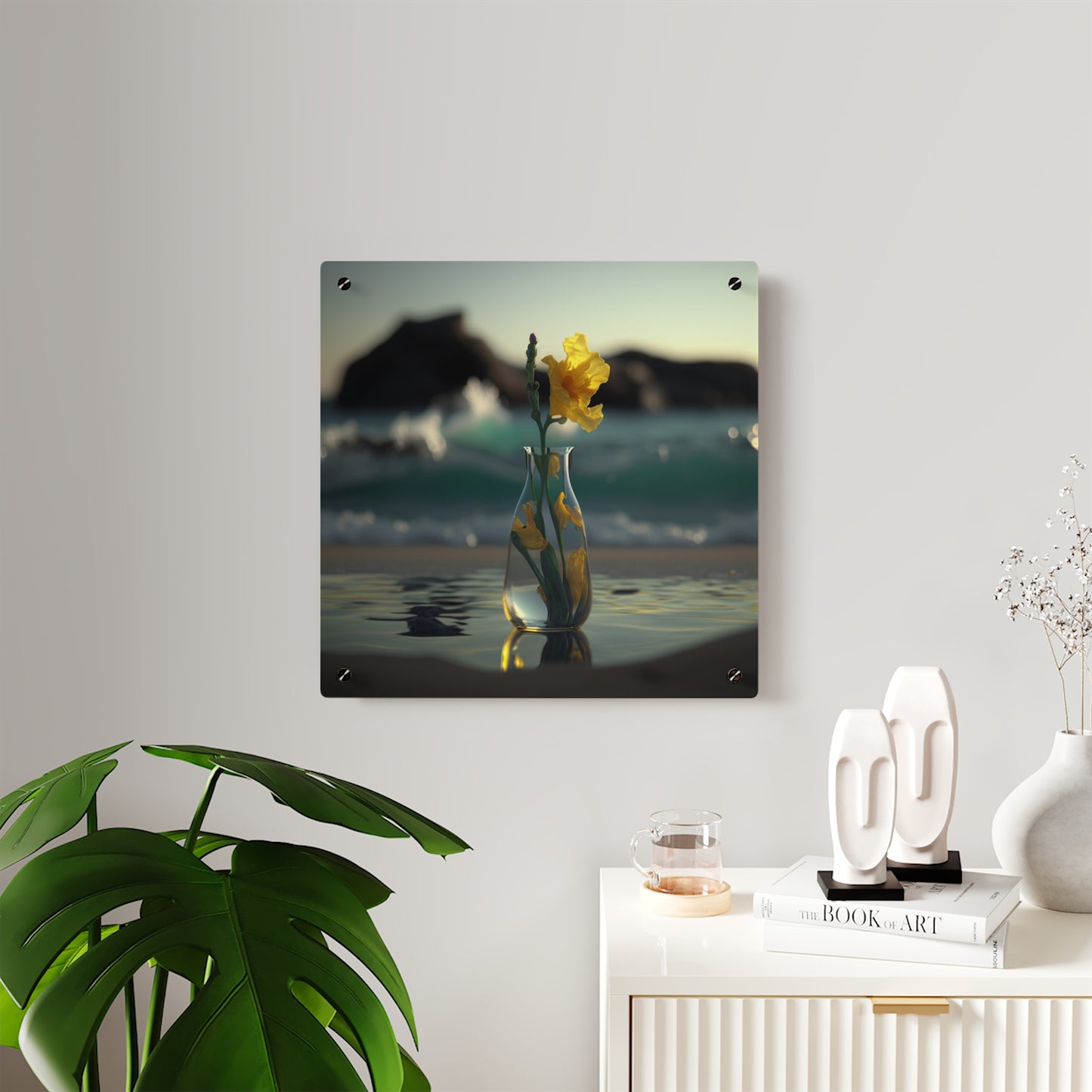 Acrylic Wall Art Panels Yellow Gladiolus glass 2