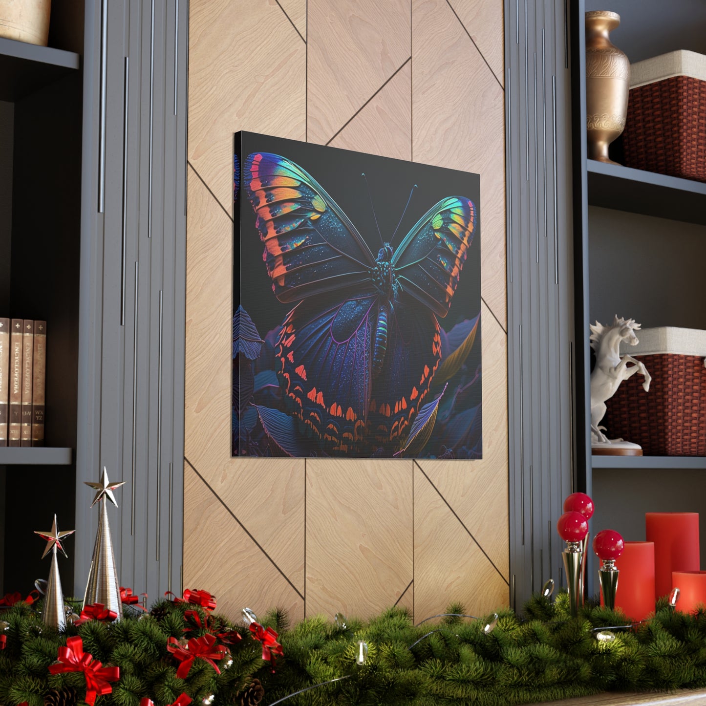 Canvas Gallery Wraps Hue Neon Butterfly 3