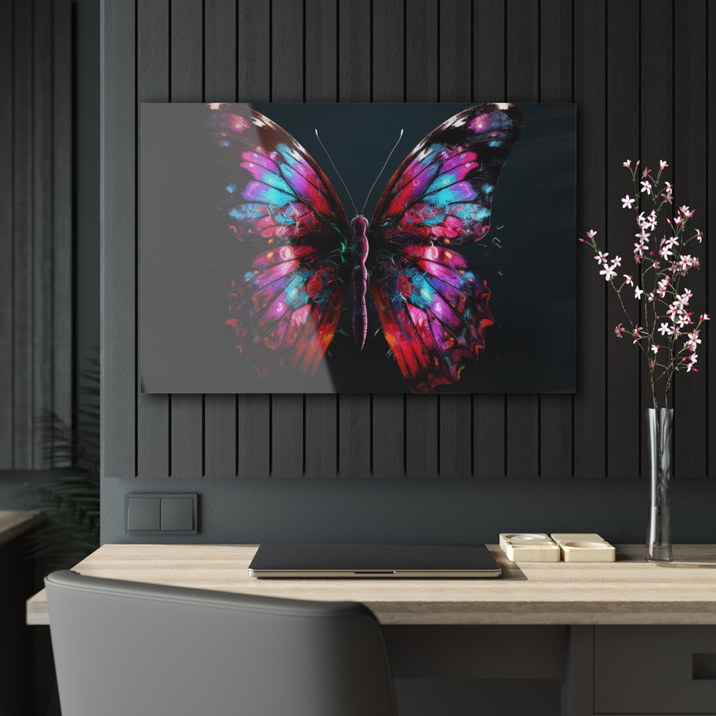 Acrylic Prints Hyper Colorful Butterfly Macro 3