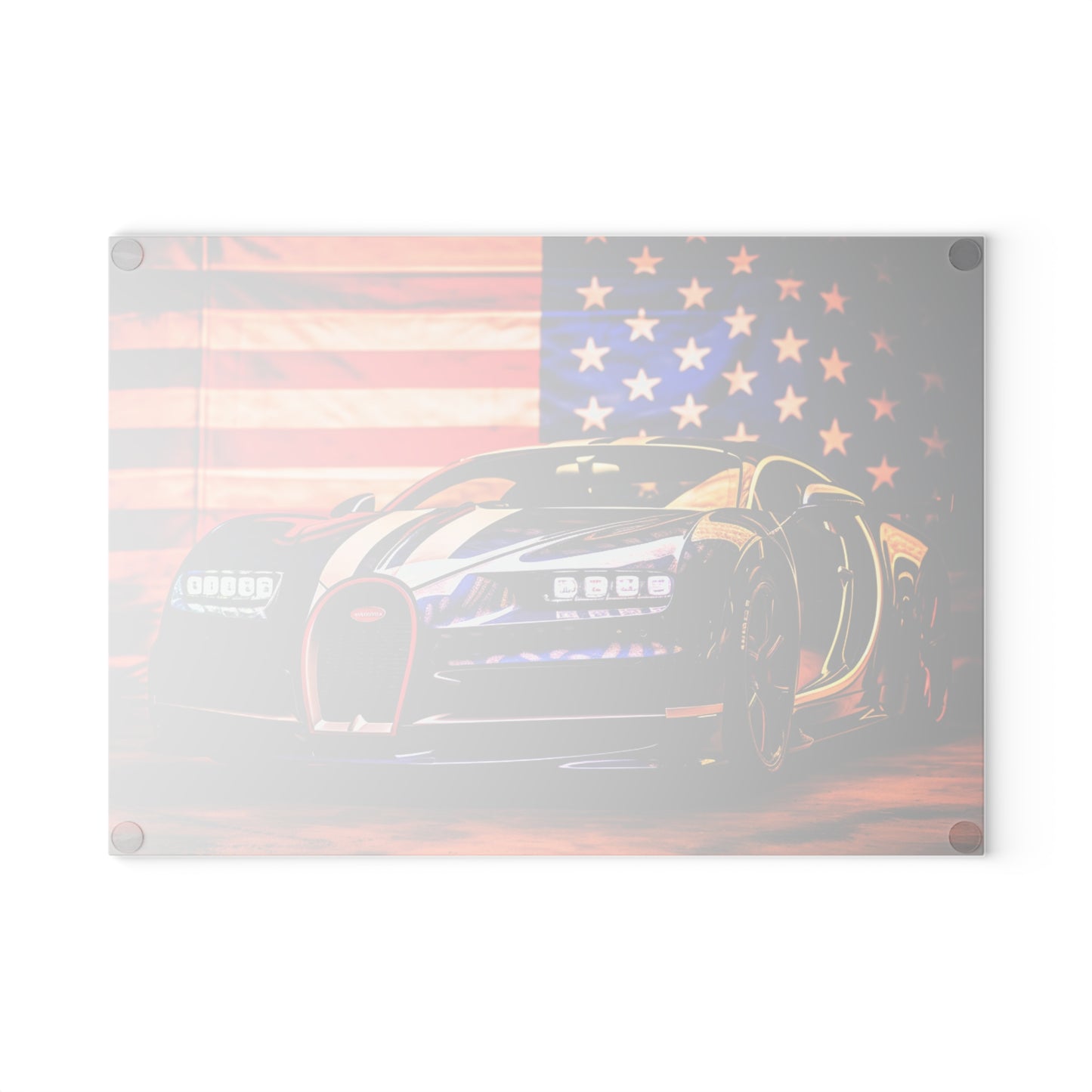 Glass Cutting Board Macro Bugatti American Flag 4