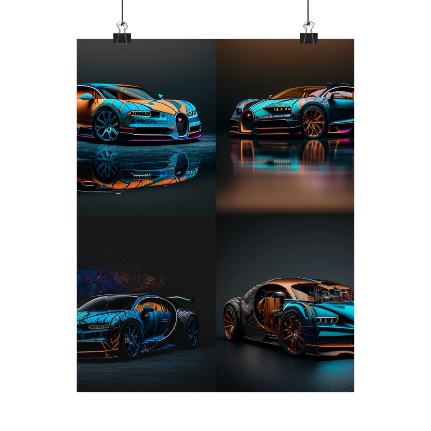 Premium Matte Vertical Posters Bugatti Blue 5