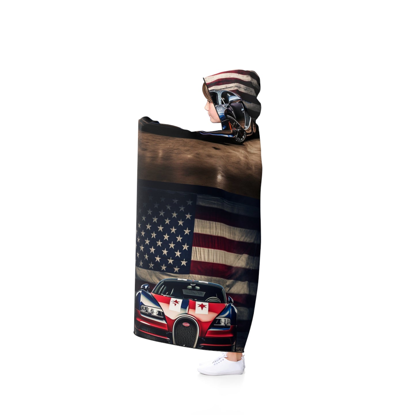 Hooded Blanket Bugatti American Flag 5