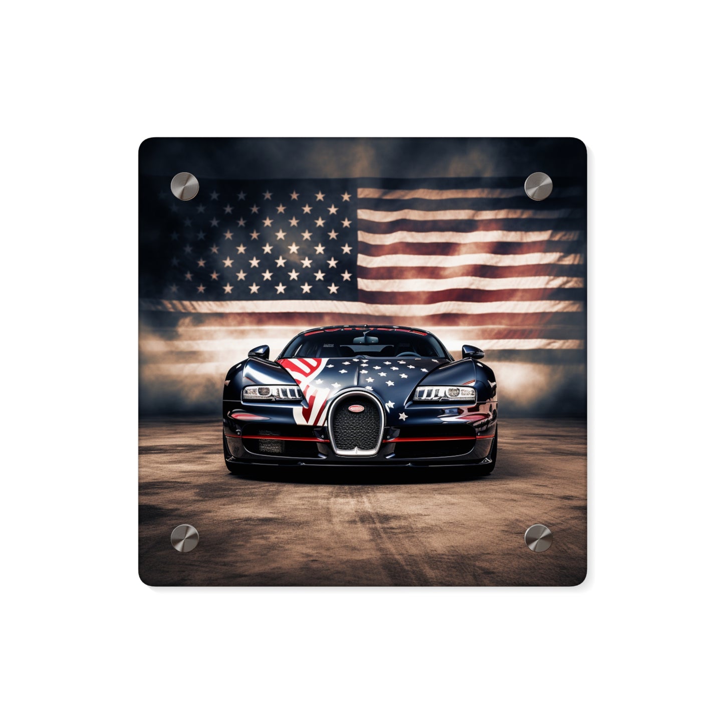 Acrylic Wall Art Panels Bugatti American Flag 2