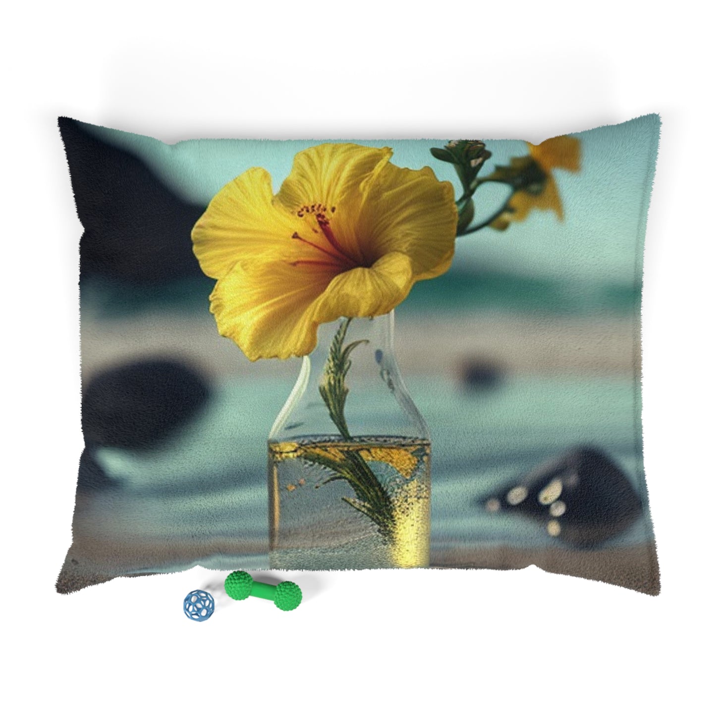 Pet Bed Yellow Hibiscus glass 3