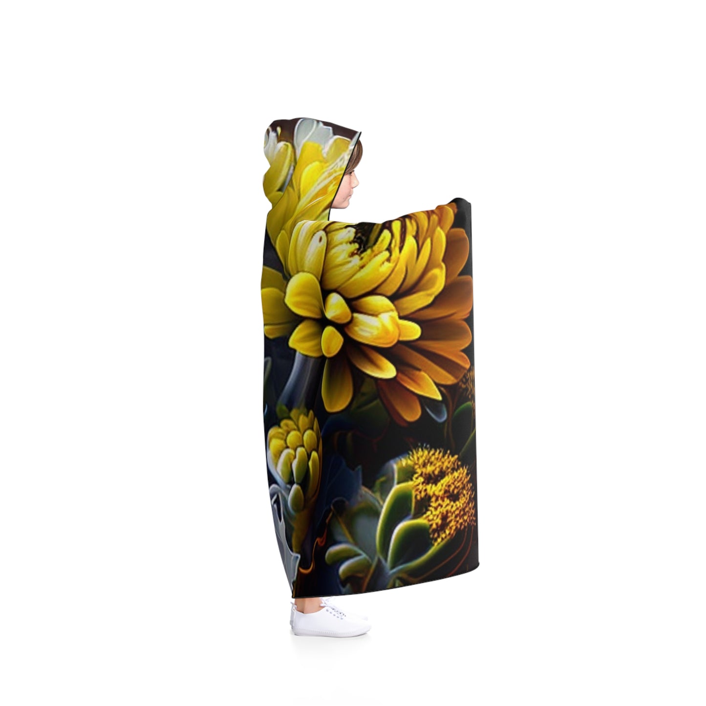 Hooded Blanket Yellow Hermosas Flores Amarillas 1