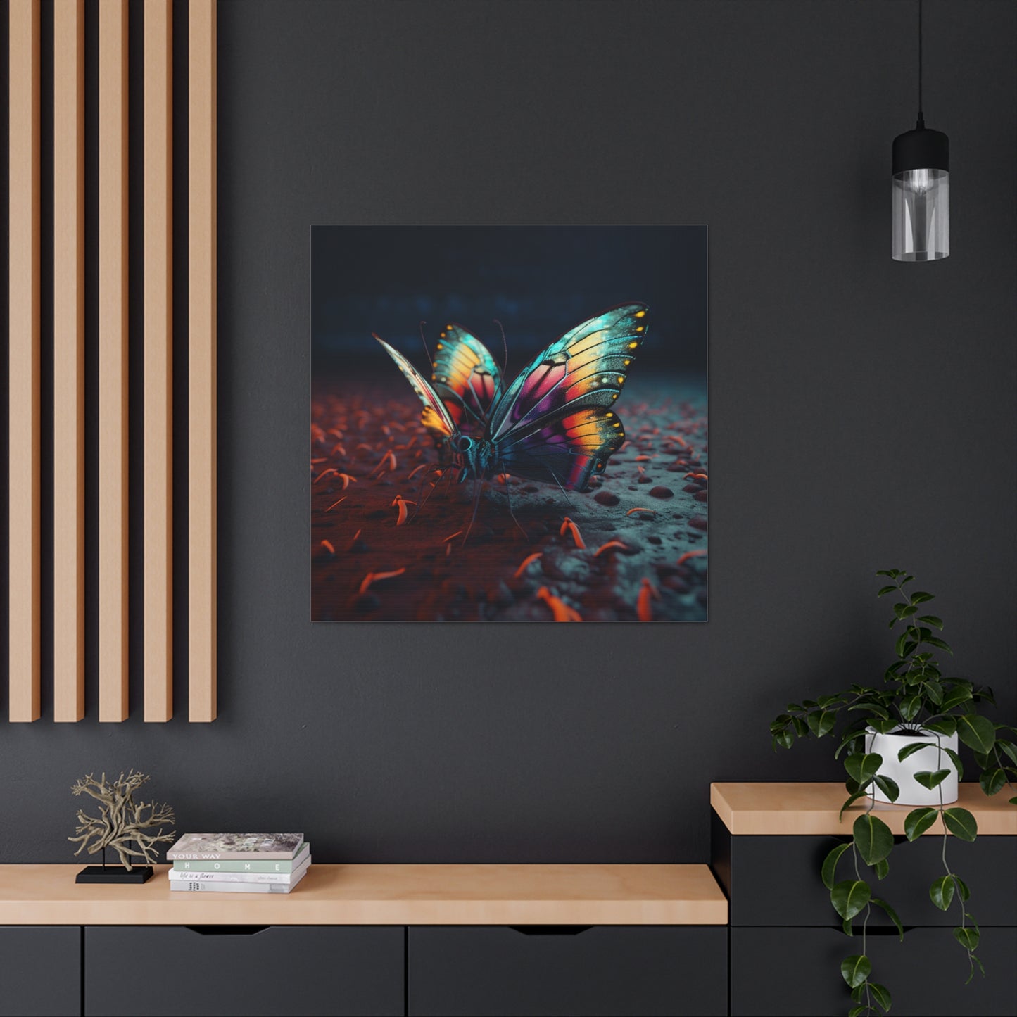 Canvas Gallery Wraps Hyper Colorful Butterfly Macro 1