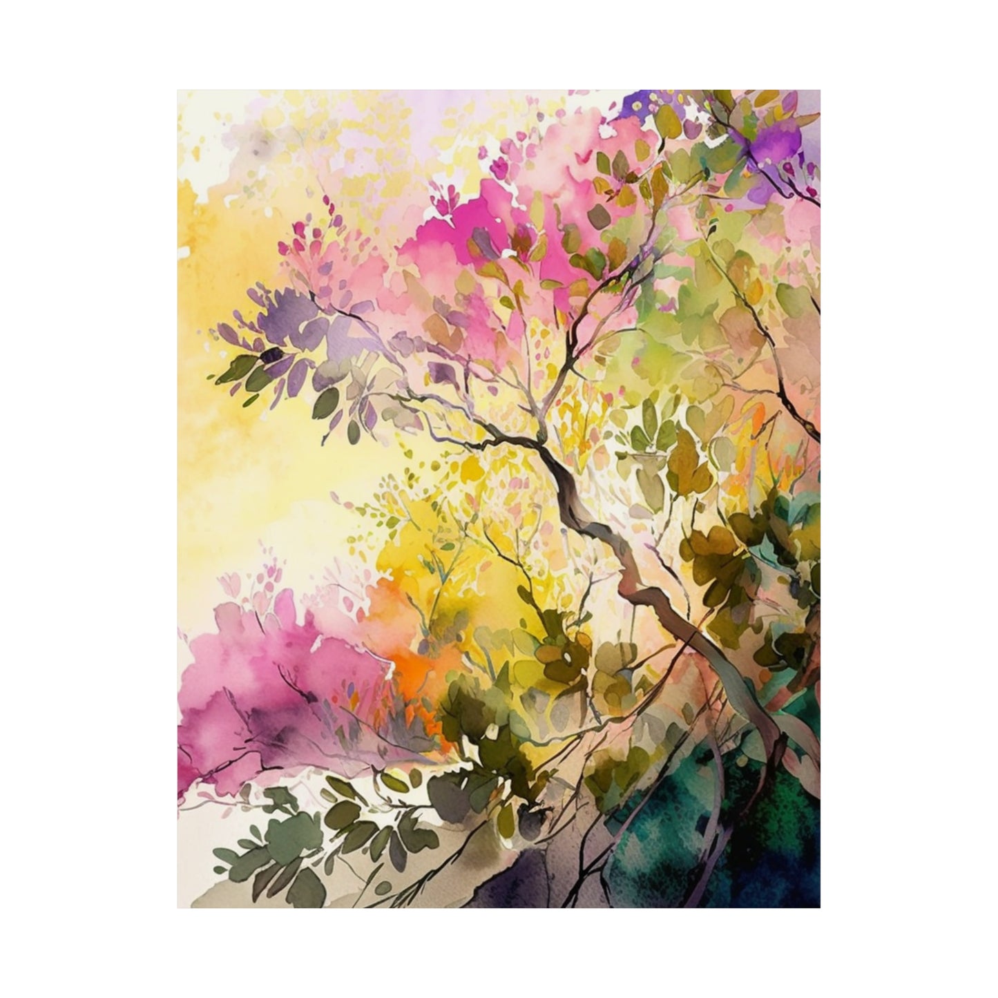 Premium Matte Vertical Posters Mother Nature Bright Spring Colors Realistic Watercolor 2