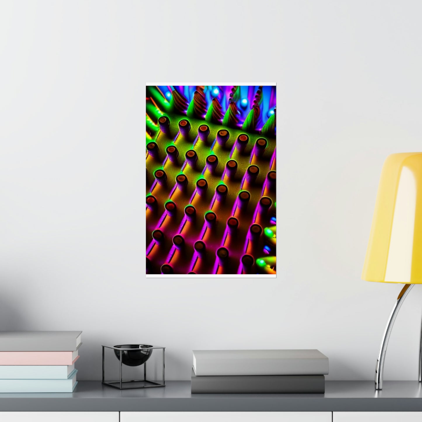posters Macro Cactus neon square 1
