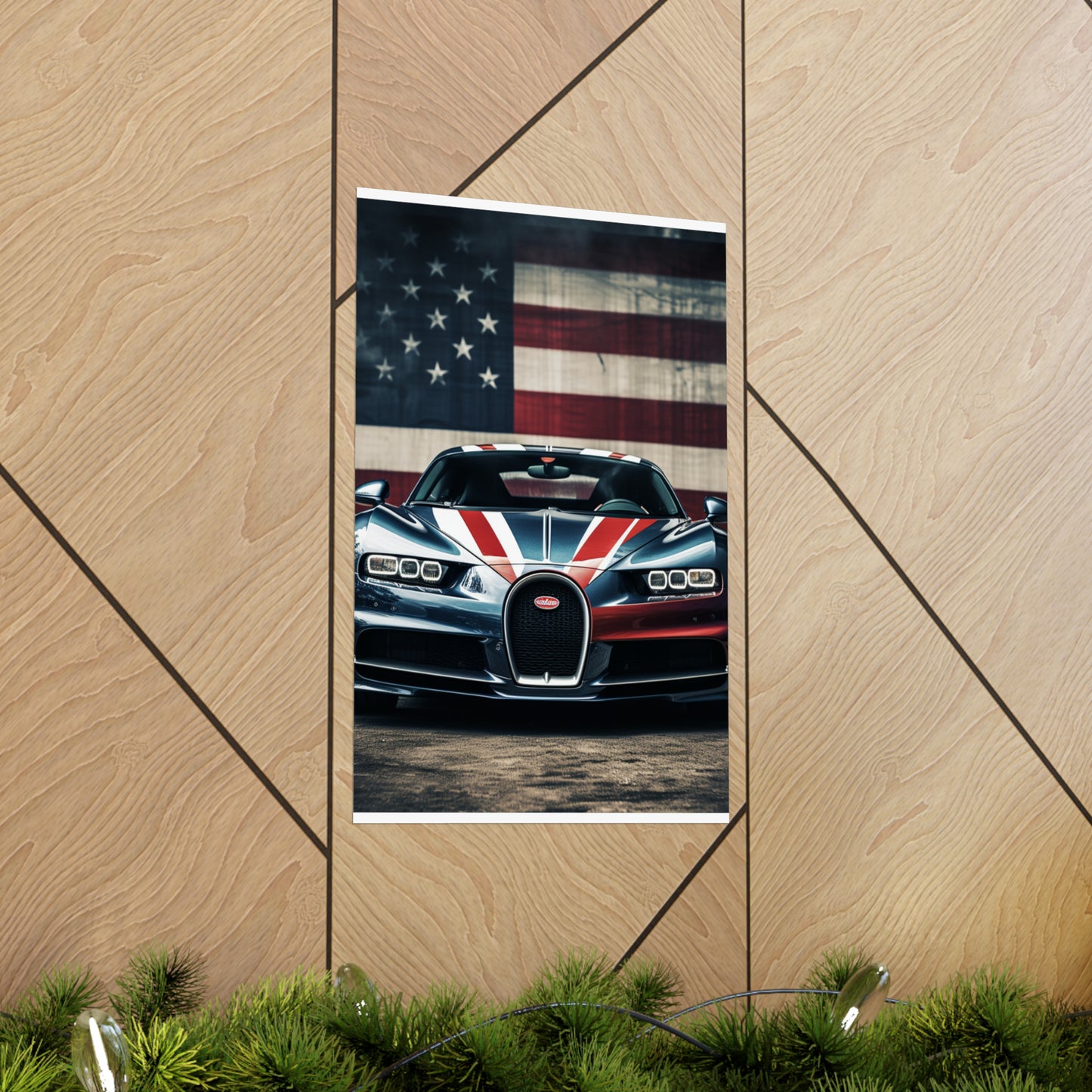 Premium Matte Vertical Posters Bugatti Flag 2