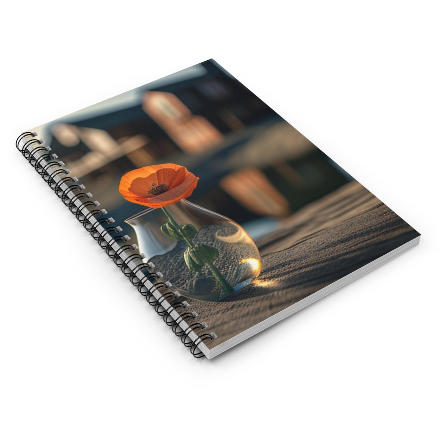 Spiral Notebook - Ruled Line Orange Poppy in a Vase 4