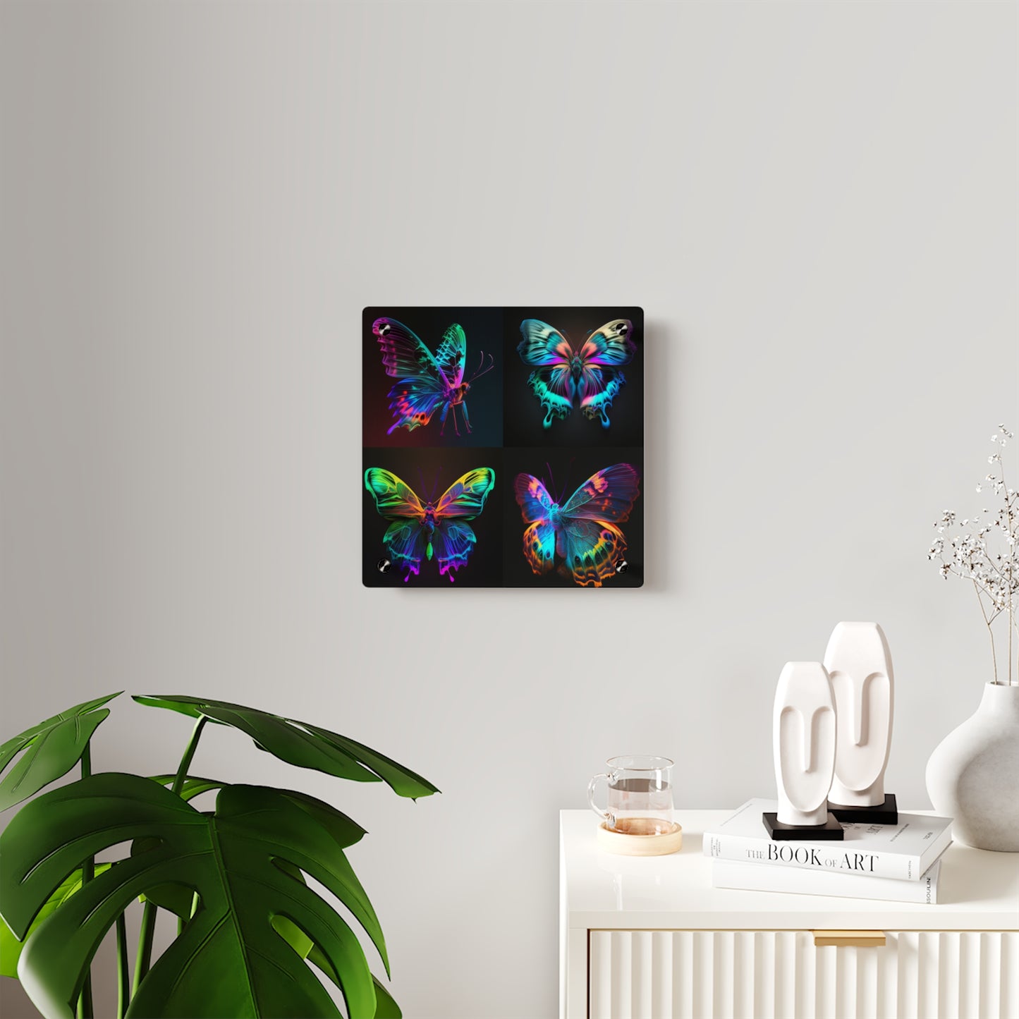 Acrylic Wall Art Panels Raw Hyper Color Butterfly 5