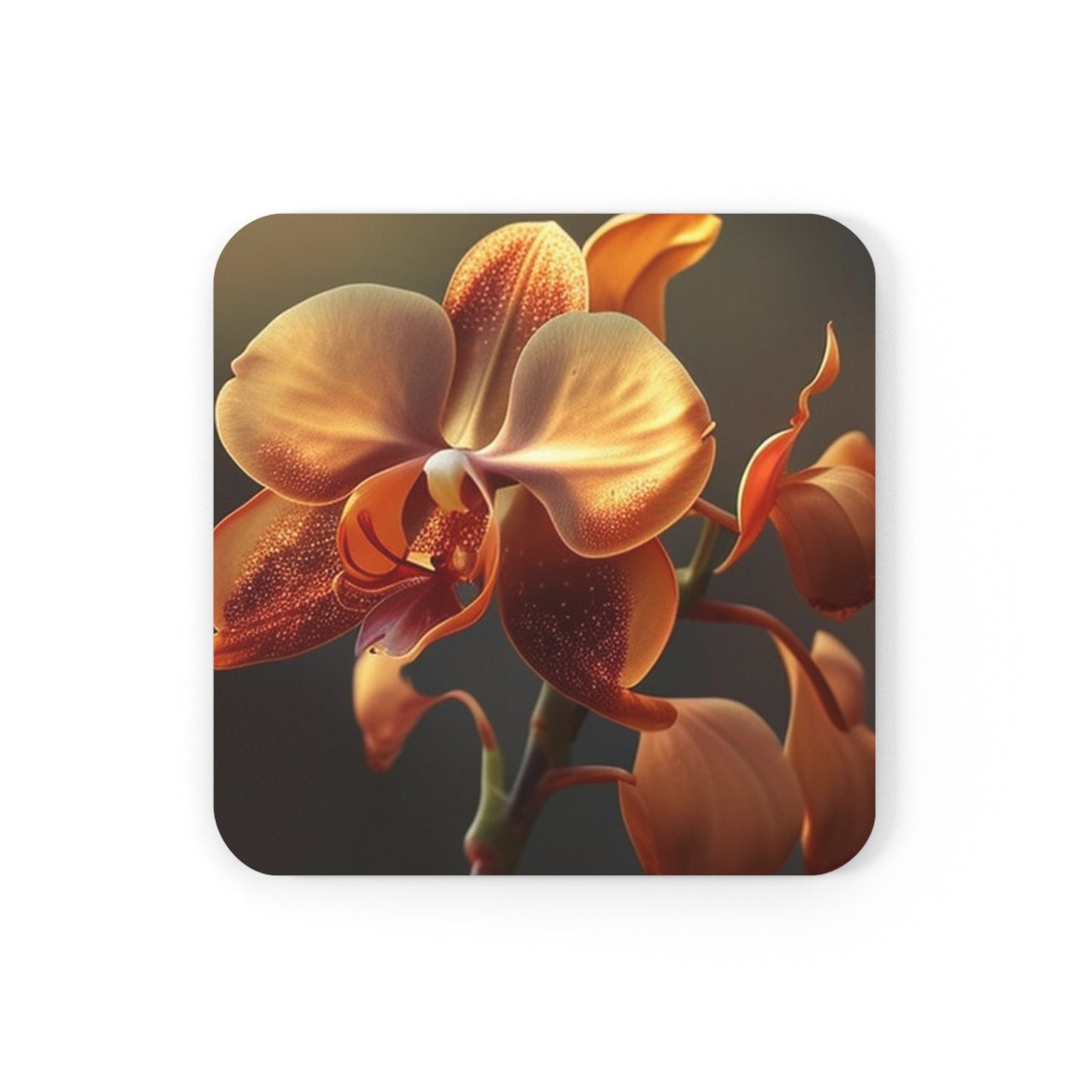 Corkwood Coaster Set Orange Orchid 1