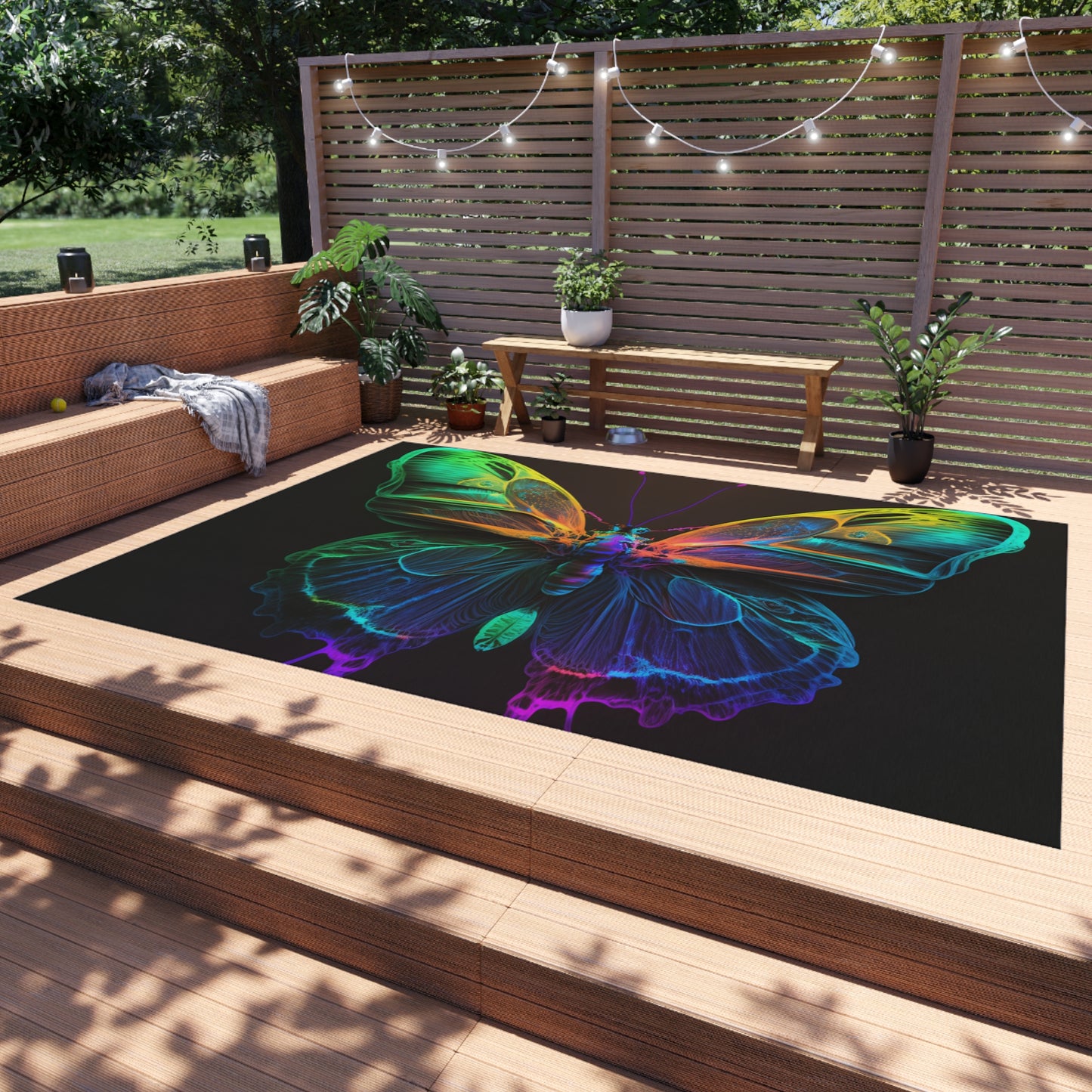 Outdoor Rug  Raw Hyper Color Butterfly 3