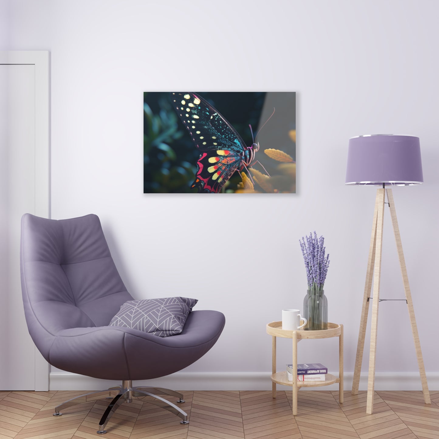 Acrylic Prints Hyper Colorful Butterfly Macro 2
