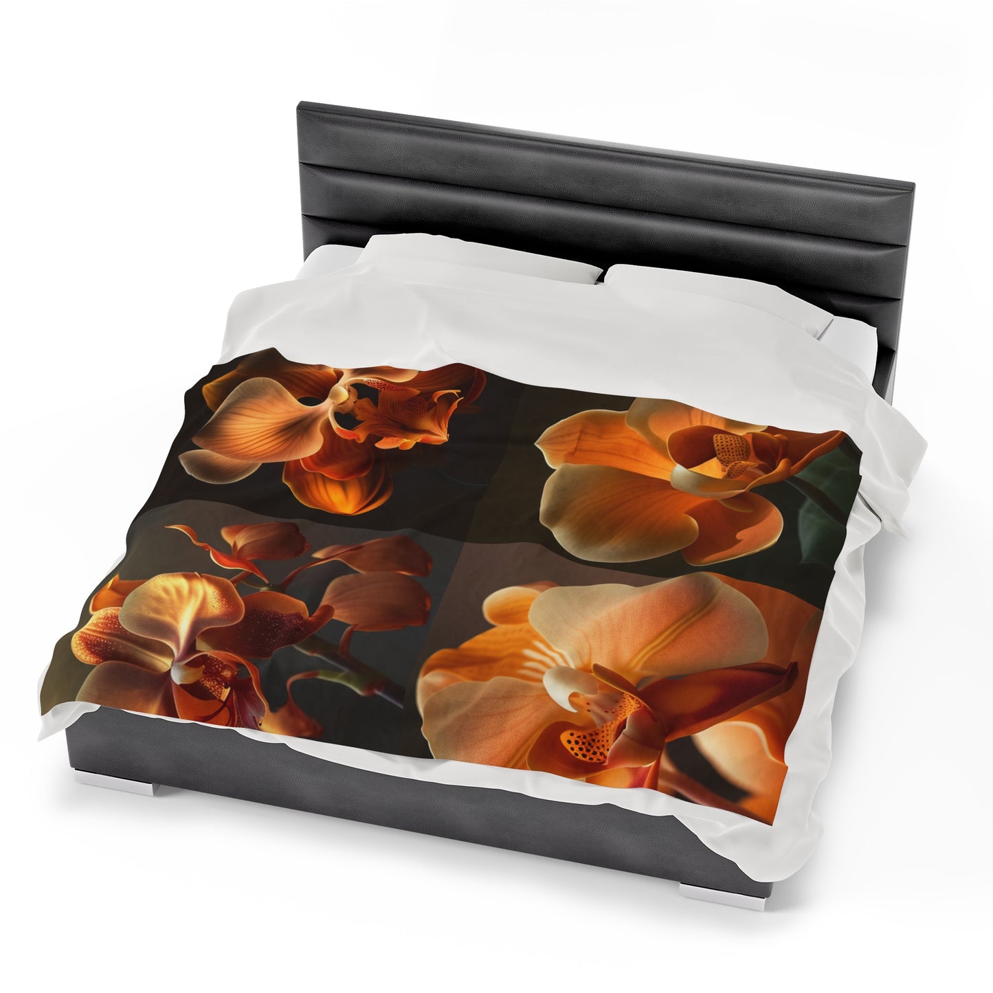 Velveteen Plush Blanket Orange Orchid 5