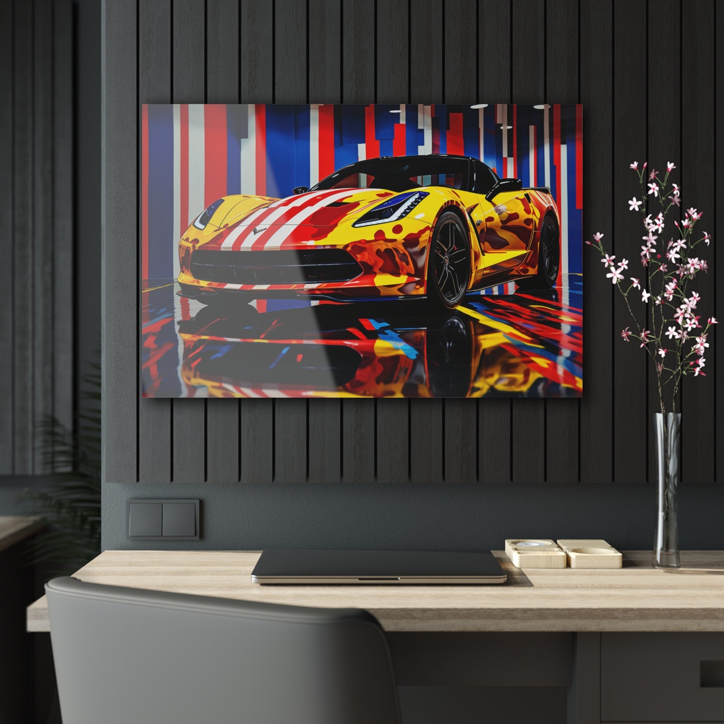 Acrylic Prints Macro Flag Ferrari 4