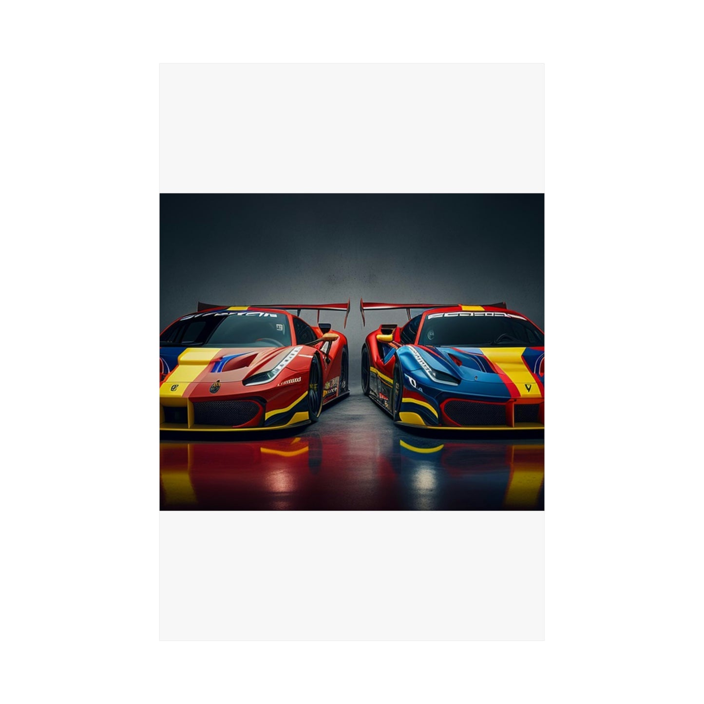 Premium Matte Vertical Posters Ferrari Red Blue 4