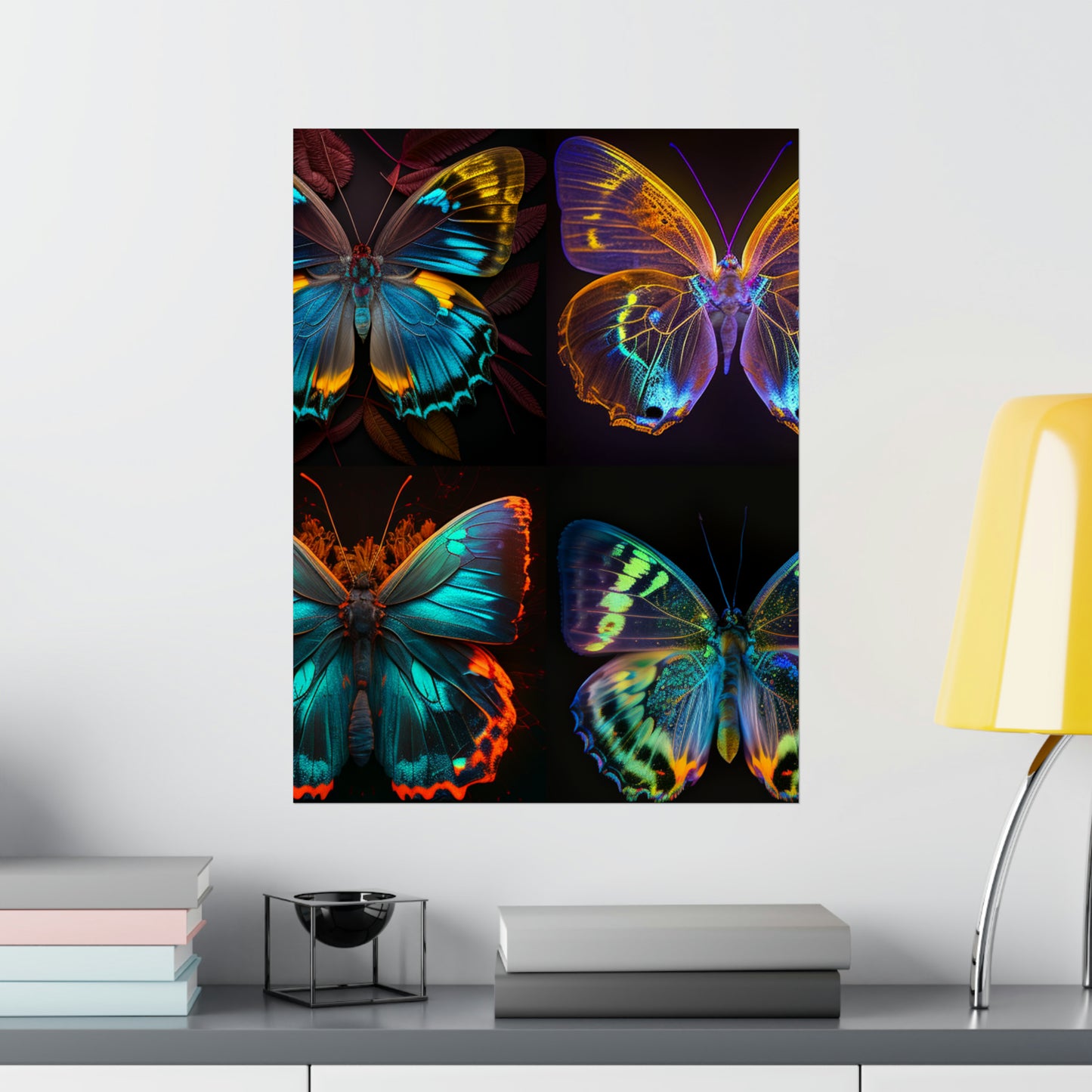 Premium Matte Vertical Posters Neon Butterfly Flair 5