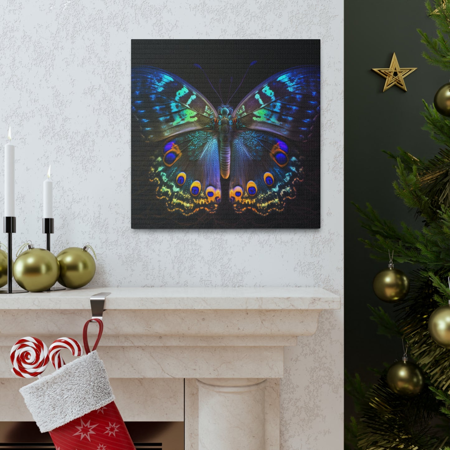 Canvas Gallery Wraps Neon Hue Butterfly 3